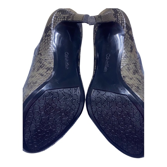Calvin Klein Nastassia Faux Snakeskin Patterned High Heel Ankle Boots - Picture 4 of 10